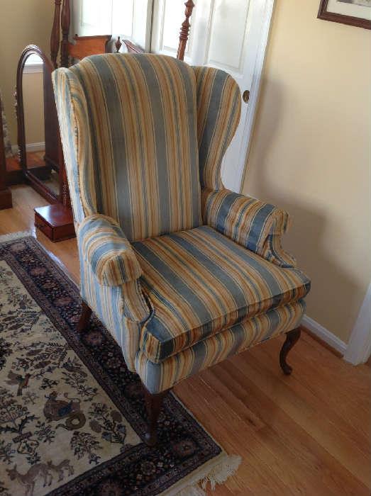 Striped Wingback Chair $ 120.00