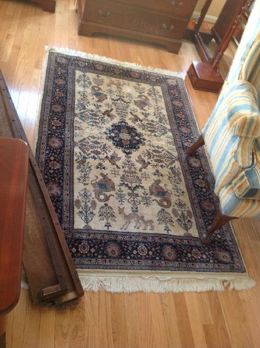 Persian Style Area Rug (China) - 3'7" x 5'7" hand knotted of 100% wood pile on cotton foundation.  1980's rug with about 200 lines per foot.  Rug is in good condition - 12/16/2015 appraised value $ 900.00 - Asking $ 650.00