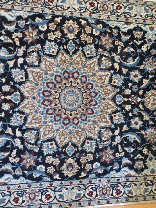 Persian Nain rug (Iran) - 3'8" x 6' - hand knotted wool and silk pile on cotton foundation.  1980's rug with about 200 KPSI.  12/16/2015 appraised value $ 900.00 - asking $ 650.00