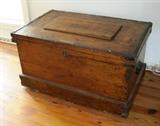 Wonderful antique 19th century ship's carpenter's tool chest. The next photo shows the interior of the chest and the name inscribed inside.