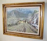 Original oil painting, "Quiet Walk",  by William H. Atkins (Arizona, 1926-1995), dated 1973