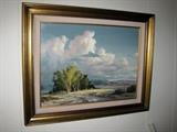 Original oil painting entitled "After the Rain" by Russell Moreton (California 1929-1994)