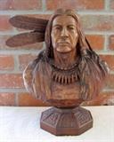  1980 Pershing Geiger (Wyoming 1922-1996) wood carving entitled "Cheyenne Wisdom", a one of a kind sculpture.                                                                                        
THIS ITEM WILL BE SOLD BY SEALED BID. Bid forms will be available and bids may be submitted at the sale until 4pm on April 30th. 
At 4pm, the bidding will close, the sealed bids will be opened, and the winners will be notified. 
Absentee bids may be placed through 5pm MST Friday April 29th by calling Wyoming Estate Services at 307-577-1553.