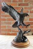 1980 bronze sculpture by Pershing Geiger (Wyoming 1922-1996) entitled "Wild Freedom", #10/36. THIS ITEM WILL BE SOLD BY SEALED BID. Bid forms will be available and bids may be submitted at the sale until 4pm on April 30th. 

At 4pm, the bidding will close, the sealed bids will be opened, and the winners will be notified. 

Absentee bids may be placed through 5pm MST Friday April 29th by calling Wyoming Estate Services at 307-577-1553.