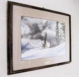 Original watercolor painting by Leon Parson (Idaho 1951-), entitled "Moving Down"