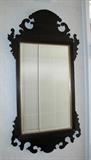 Chippendale style wall mirror with replaced beveled glass mirror