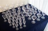 Collection of cut glass stemware signed Hawkes