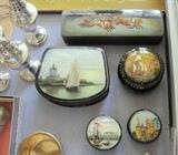 Miniature Russian lacquer boxes (very finely painted)