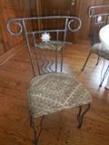 Hand Tooled Wrought  Metal Side Chairs (8)