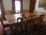 Restoration Hardware Knotty Pine Farm Table with 8 Side Chairs