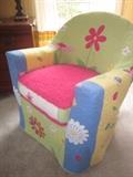 Custom covered wicker chair