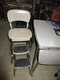 STEP UP STEP STOOL / CHROME DROP LEAF TABLE