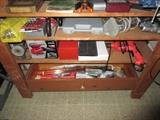 WORK BENCH / LOTS OF MISC TOOLS