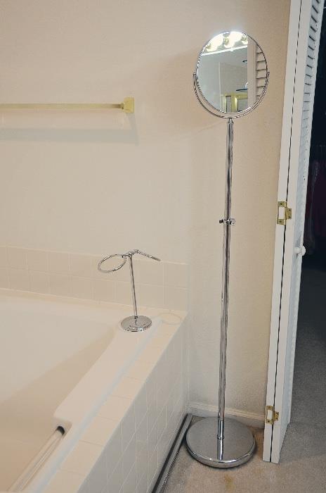 Standing Mirror and Towel Stand