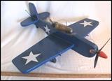 Hand-crafted large wooden airplane