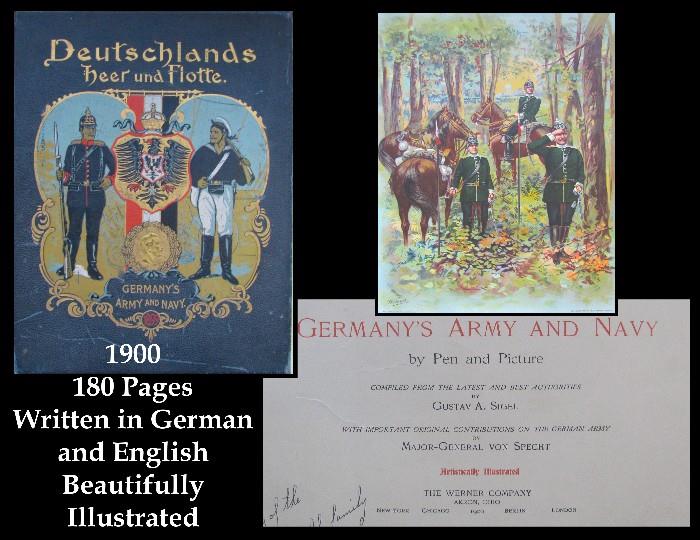 Antique German Army and Navy book - 1900.