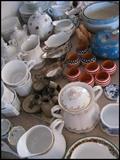 China, dishes, napkin rings, teapots
