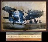 A fascinating rare poster of a Navy Avenger torpedo bomber as he gets the take-off signal aboard its carrier. Needs some restoration.