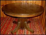 Round oak pedestal table