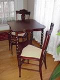 Art Nouveau Chairs with Barley twist table