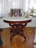 Oval marble top table