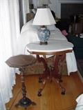 Another marble top table and pedestal