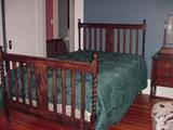 Barley twist oak bed