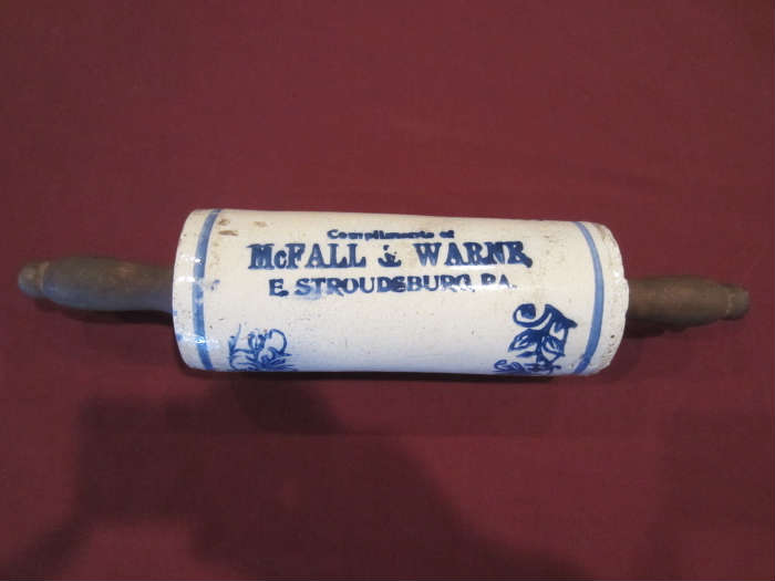 Rare stone ware rolling pin from East Stroudsburg Pa.