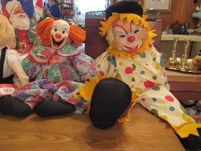 Vintage clown dolls