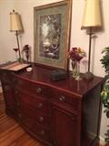 duncan phyfe style buffet with buffet lamps