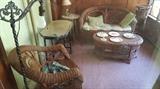 Sun room Wicker furniture and Antique Lamp