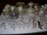 Crystal stemware & Haviland china