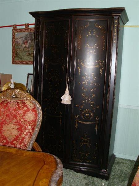 Black entertainment armoire