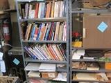 Loads of antique reference books, mini fridge, mini microwave
