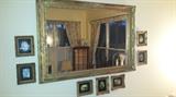 Framed prints & mirror.
