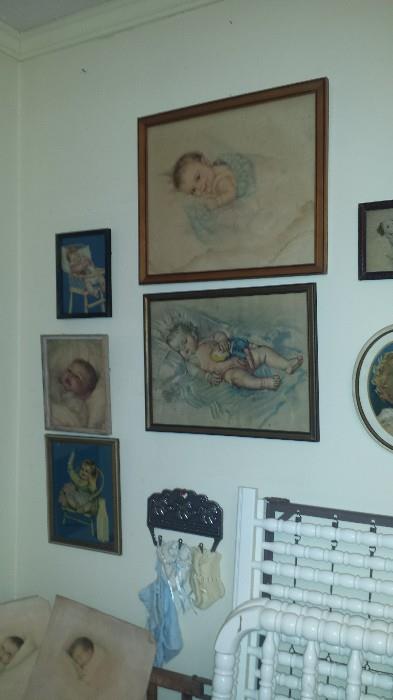 Vintage baby lithographs