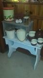 Primitive benches/stools & other vintage kitchen. 