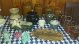 Weller pottery frog, Shawnee, Brush, modern Jessup pottery, Pottery canister set made in England (one of a kind)!
