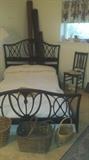 Mahogany full size bed, chenille spread, quality basket collection, and more!
