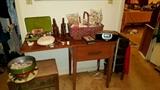Sewing machine cabinet only, buttons, thread, needles, and more!