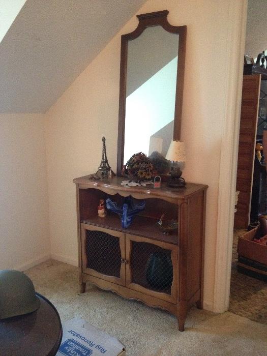occasional table and vintage wall mirror