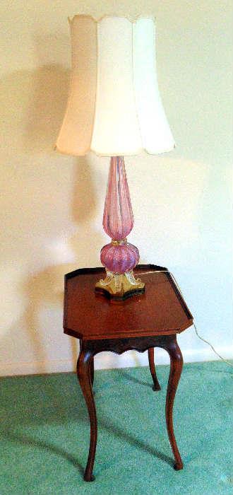 Murano Glass Lamp & side Table