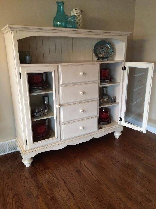 Pottery Barn Style China Hutch Cabinet w/ drawers
