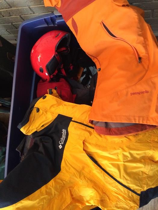 Columbia and Patagonia Jackets (adult) Ski Helmets (child or small adult) 
