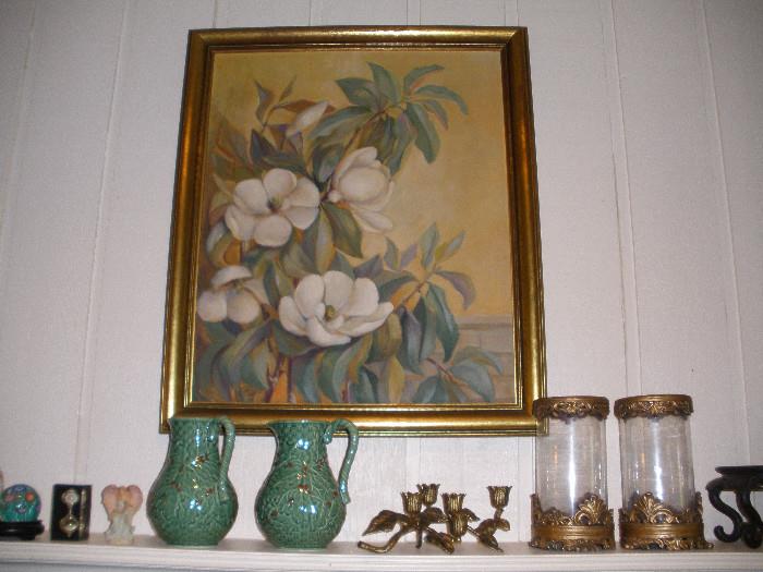 Magnolia picture, brass, pretties...