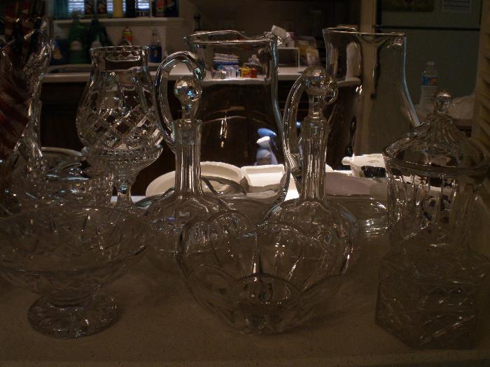 Crystal serving and display pieces