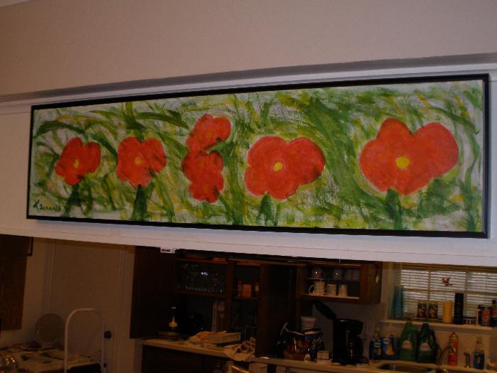 Mid century floral painting