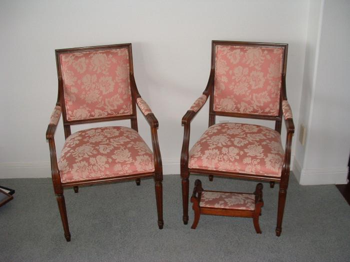 Nice pair of chairs and matching footstool