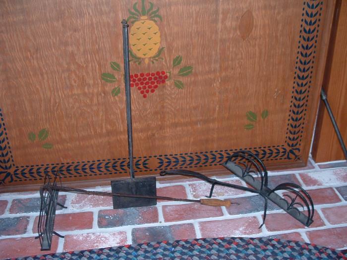 antique cast iron fireplace toasters and waffle iron
