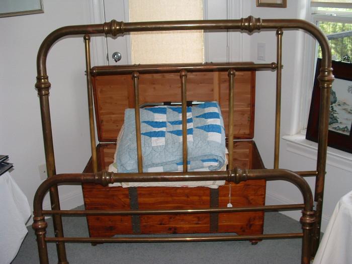 antique brass bed